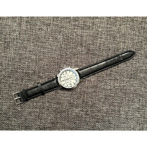 Black Strap White Dial Watch